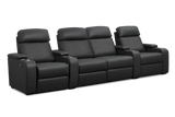 Valencia Bellagio Home Cinema Seating Manual Recliner Row of 4 Loveseat Center, Black