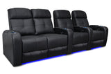 Valencia Verona Power Headrest Row of 4 Loveseat Left Black