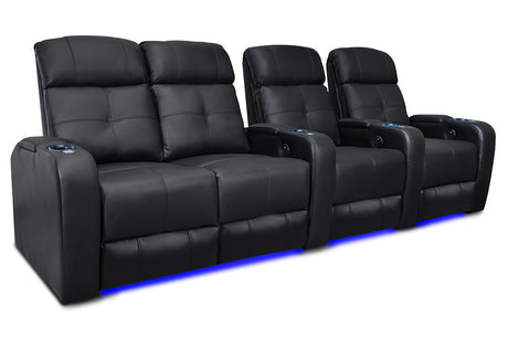 Valencia Verona Power Headrest Row of 4 Loveseat Left Black