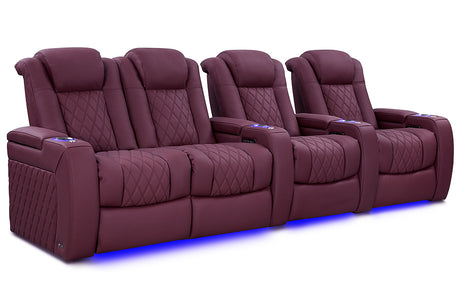 Valencia Tuscany Ultimate Luxury Edition Row of 4 Loveseat Left Burgundy