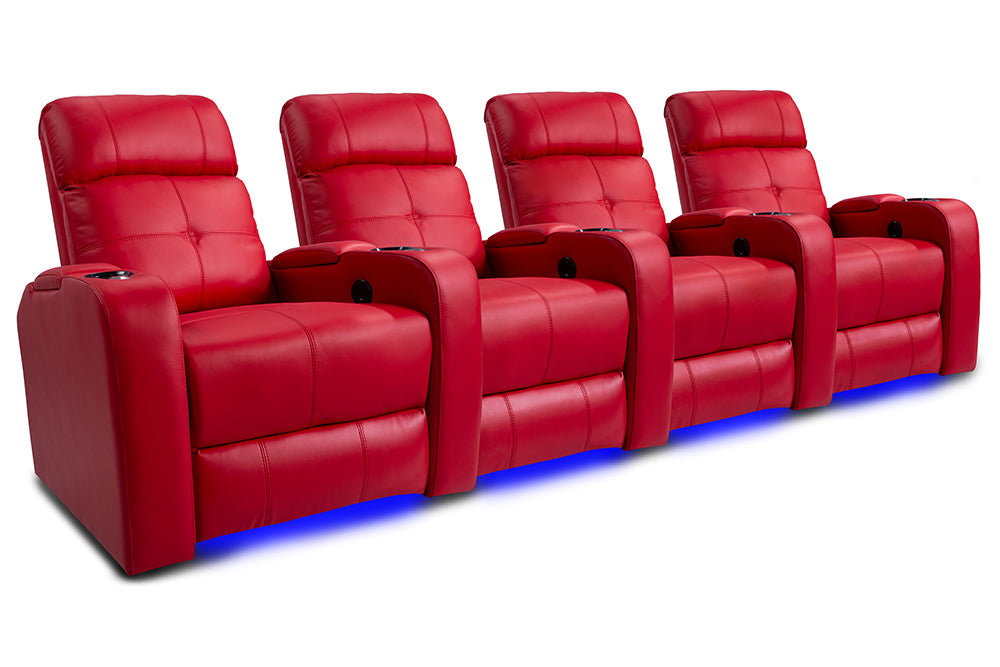 Valencia Verona Home Cinema Seating Row of 4 Red