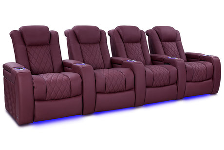 Valencia Tuscany Ultimate Luxury Edition Row of 4 Burgundy
