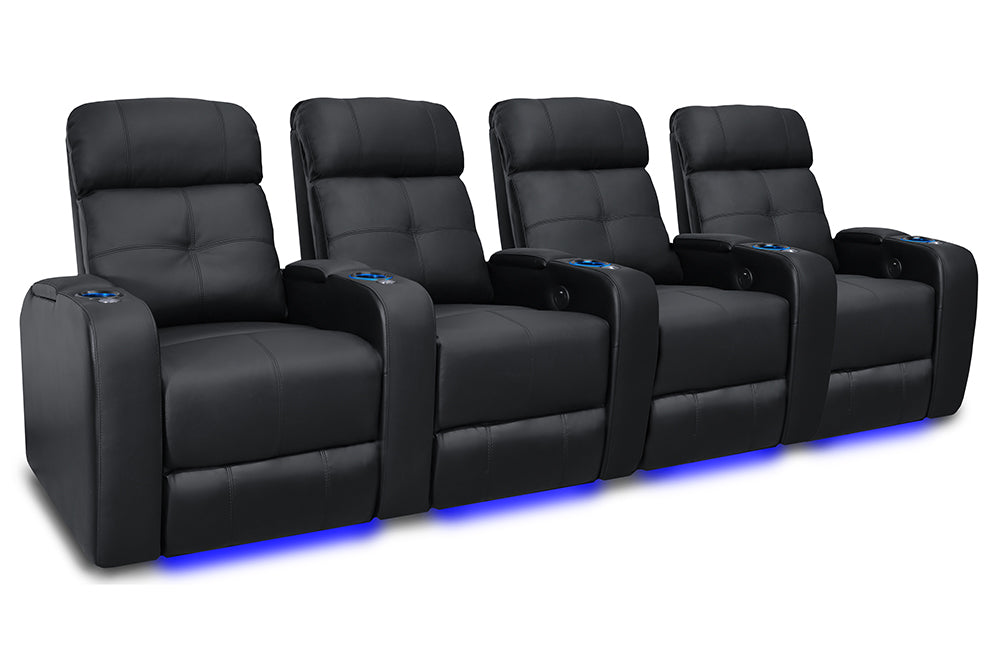 Valencia Verona Power Headrest Row of 4 Black