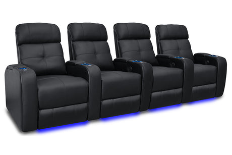 Valencia Verona Power Headrest Row of 4 Black