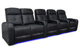 Valencia Verona Power Headrest Row of 5 Loveseat Left Black