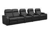 Valencia Bellagio Home Cinema Seating Manual Recliner Row of 5 Loveseat Left, Black