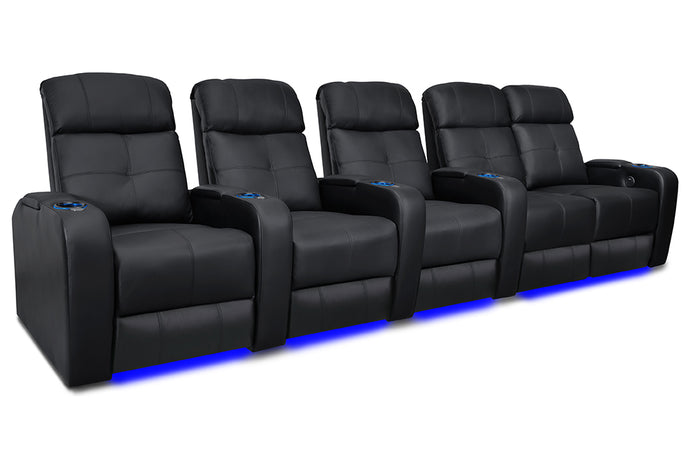 Valencia Verona Power Headrest Row of 5 Loveseat Right Black