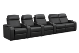 Valencia Bellagio Home Cinema Seating Manual Recliner Row of 5 Loveseat Right, Black