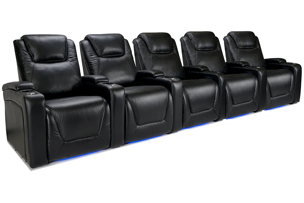 Valencia Oslo Modern Home Cinema Seating Row of 5 Black