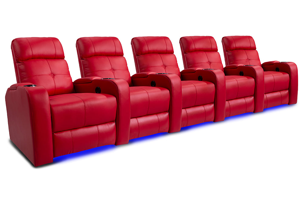 Valencia Verona Home Cinema Seating Row of 5 Red