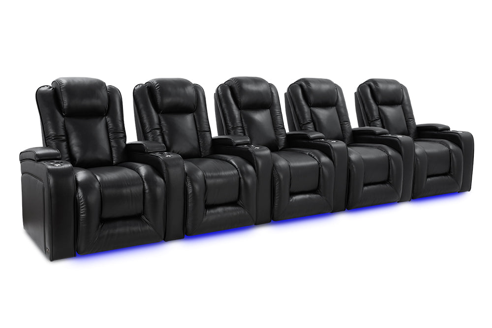Valencia Rome Theater Seating Row of 5 Black