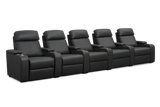 Valencia Bellagio Home Cinema Seating Power Recliner Row of 5, Black