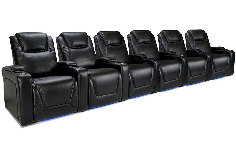 Valencia Oslo Modern Home Cinema Seating Row of 6 Black