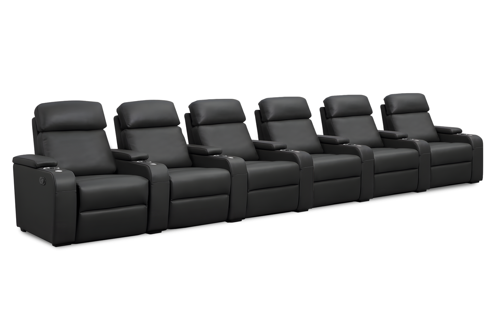 Valencia Bellagio Home Cinema Seating Manual Recliner Row of 6, Black