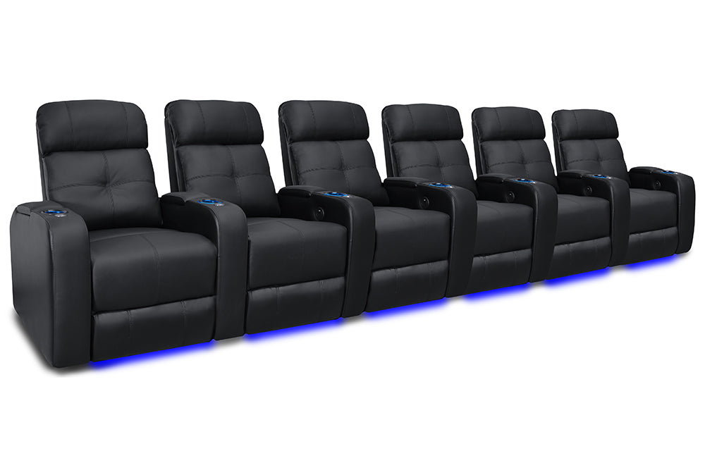 Valencia Verona Power Headrest Row of 6 Black