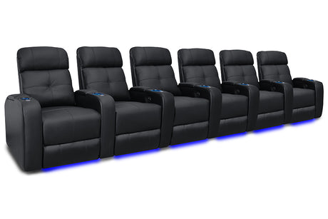 Valencia Verona Power Headrest Row of 6 Black