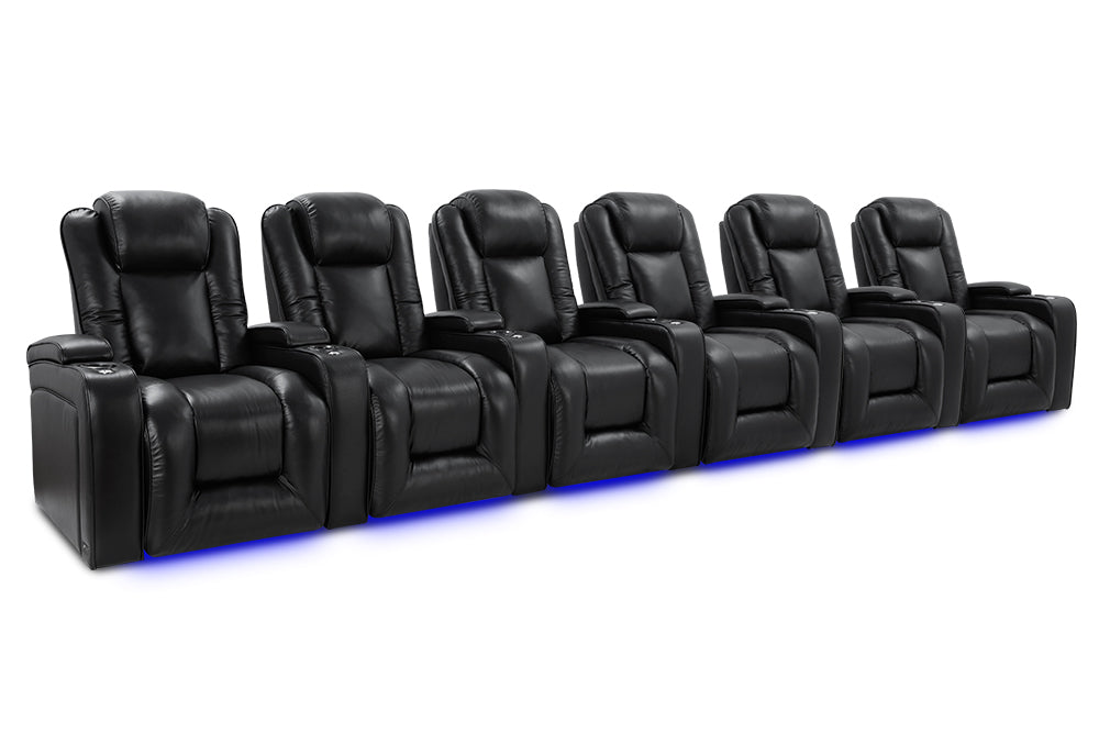 Valencia Rome Theater Seating Row of 6 Black