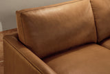 Valencia Serena Leather L-shape with Right Chaise Sectional Sofa, Cognac