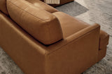 Valencia Serena Leather L-shape with Right Chaise Sectional Sofa, Cognac