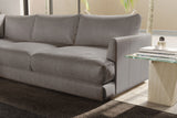 Valencia Serena Leather L-shape with Left Chaise Sectional Sofa, Light Grey