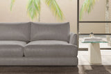 Valencia Serena Leather L-shape with Left Chaise Sectional Sofa, Light Grey