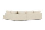 Valencia Serena Leather L-shape with Right Chaise Sectional Sofa, Beige