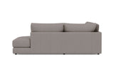 Valencia Serena Leather L-shape with Right Chaise Sectional Sofa, Light Grey