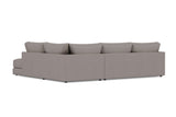 Valencia Serena Leather L-shape with Right Chaise Sectional Sofa, Light Grey