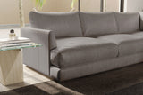 Valencia Serena Leather L-shape with Right Chaise Sectional Sofa, Light Grey