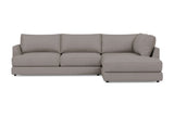 Valencia Serena Leather L-shape with Right Chaise Sectional Sofa, Light Grey