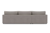 Valencia Serena Leather Three Seats with Left Chaise Sectional Sofa, Light Grey