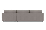 Valencia Serena Leather Three Seats with Right Chaise Sectional Sofa, Light Grey