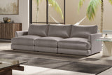 Valencia Serena Leather Three Seats Sectional Sofa, Light Grey