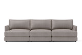 Valencia Serena Leather Three Seats Sectional Sofa, Light Grey