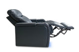 Glasgow Leather Recliner Navy Blue