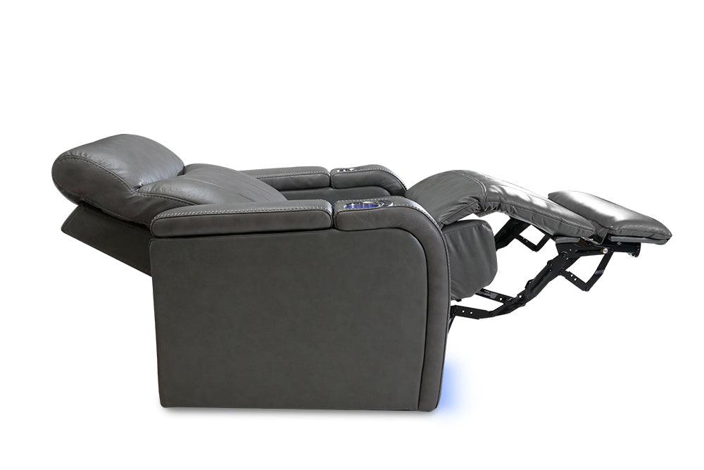 Glasgow Leather Recliner Grey