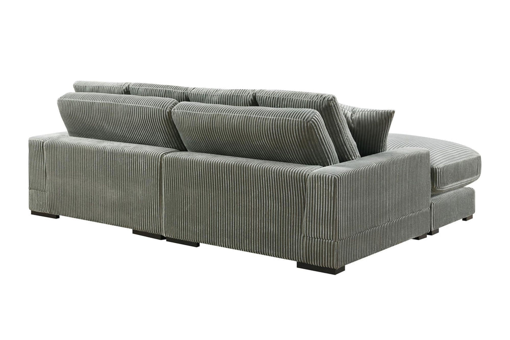 Valencia Simona Fabric Loveseat with Left Chaise Sectional Sofa, Grey