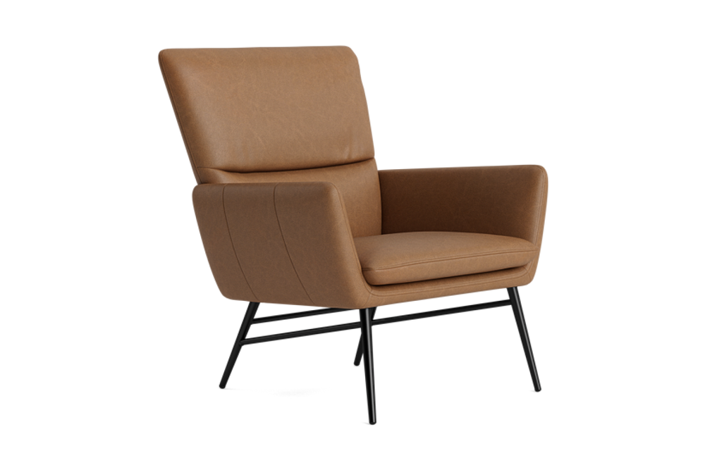 Valencia Skylark Top Grain Leather Accent Chair, Tan Color