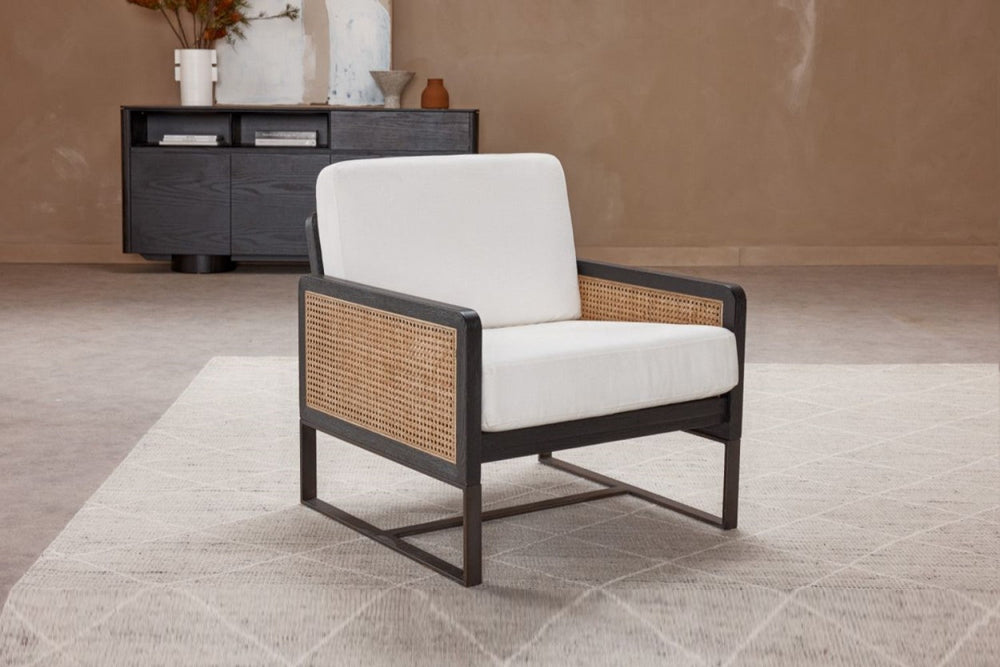 Valencia Sorrel Fabric Accent Chair, White