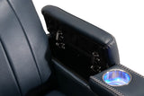 Glasgow Leather Recliner Navy Blue
