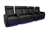 Valencia Syracuse Home Cinema Seating Row of 5 Loveseat Center Black