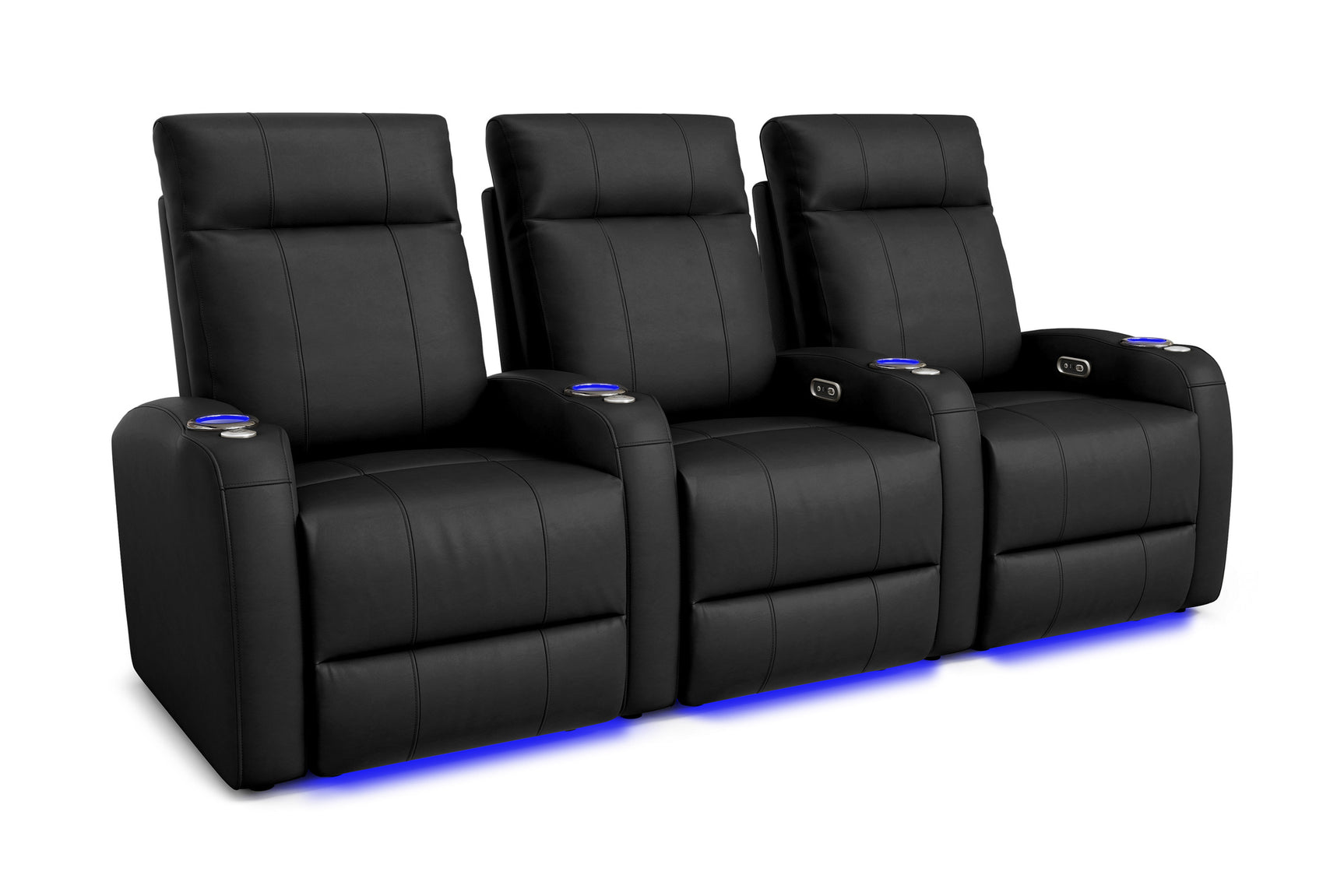 Valencia Syracuse Home Cinema Seating Row of 3 Black