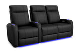 Valencia Syracuse Home Cinema Seating Row of 3 Loveseat Right Black