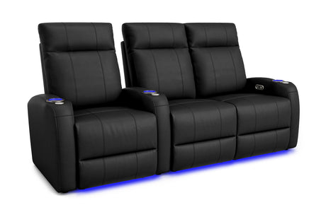 Valencia Syracuse Home Cinema Seating Row of 3 Loveseat Right Black