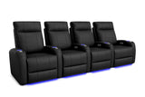 Valencia Syracuse Home Cinema Seating Row of 4 Black