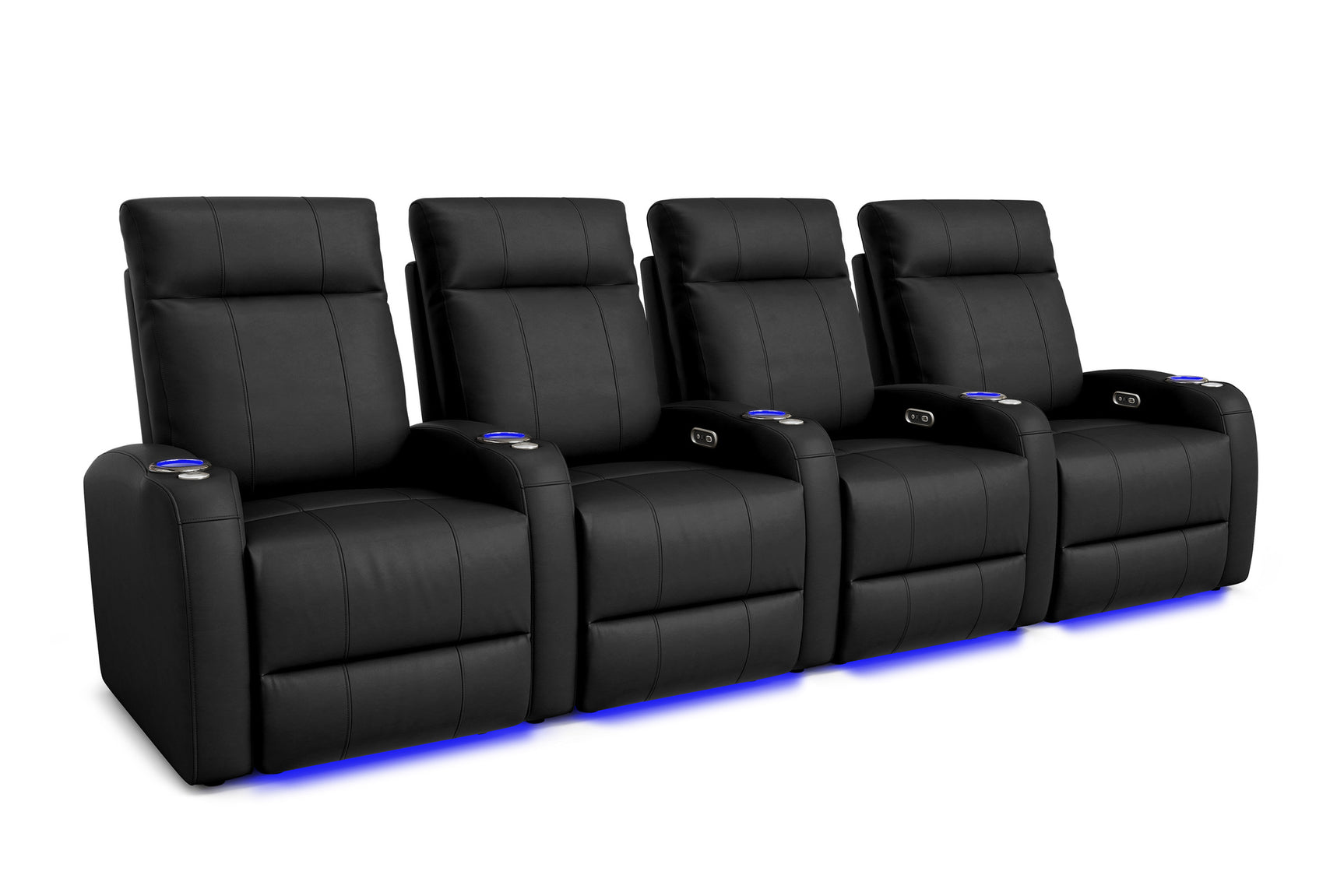 Valencia Syracuse Home Cinema Seating Row of 4 Black