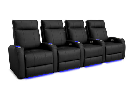 Valencia Syracuse Home Cinema Seating Row of 4 Black