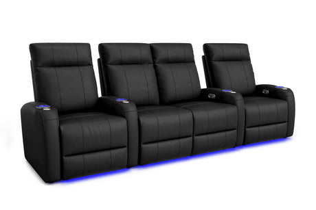 Valencia Syracuse Home Cinema Seating Row of 4 Loveseat Center Black