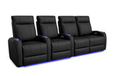 Valencia Syracuse Home Cinema Seating Row of 4 Loveseat Right Black