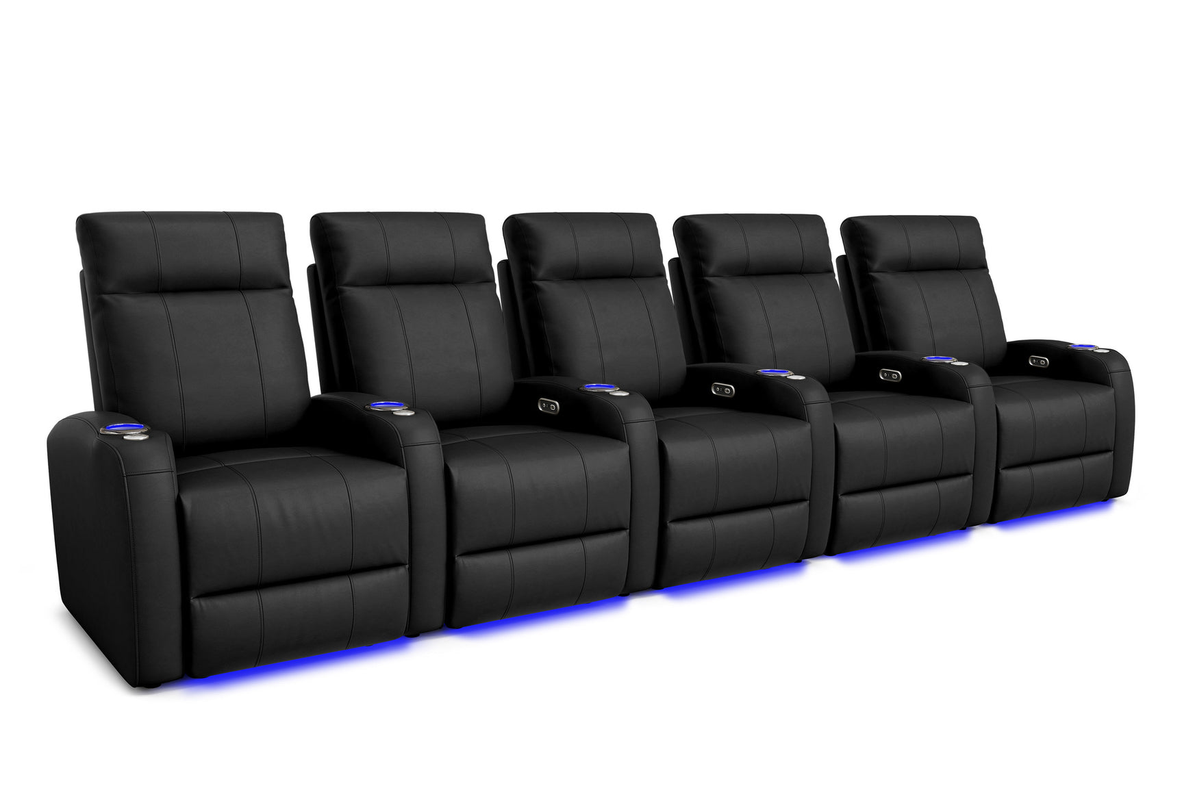 Valencia Syracuse Home Cinema Seating Row of 5 Black